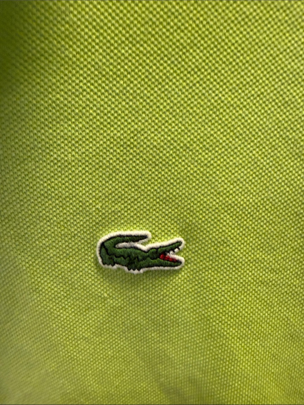 Lacoste Men’s Lime Green Piqué Polo Shirt - Picture 3 of 4